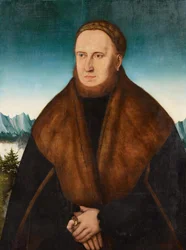 Portrait of a Bearded Man with Cap and Fur-Trimmed Coat